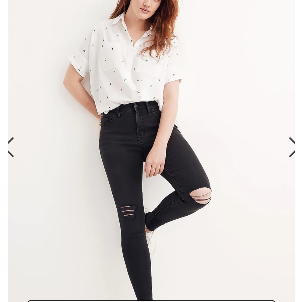 Madewell 9" Mid-Rise Skinny Jeans in Black Sea